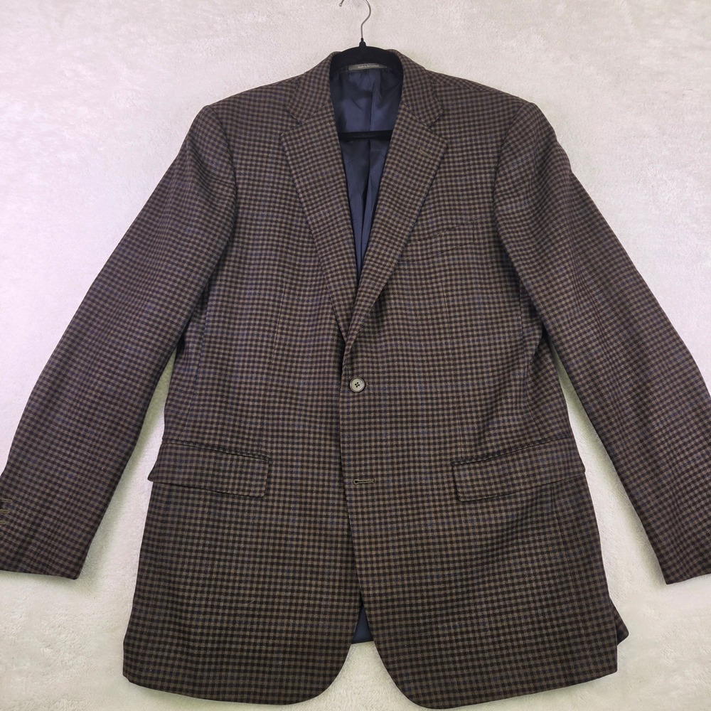 Ermenegildo Zegna Neiman Marcus Brown Houndstooth Trofeo Cashmere Blazer 46L